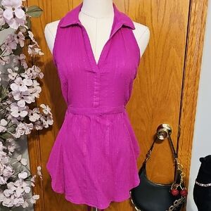 Anthropologie Maeve Pink With Gold Shimmer Top